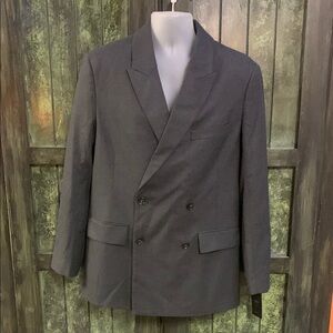 Abercrombie & Fitch Charcoal Double-Breasted Blazer